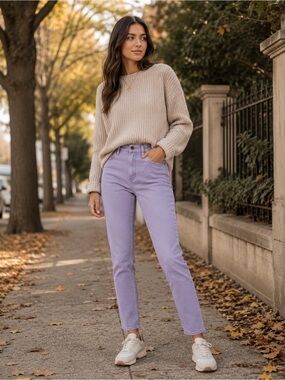 Buffalo David Bitton Aubrey High Rise Stretch Ankle Jeans Size 6 Lilac